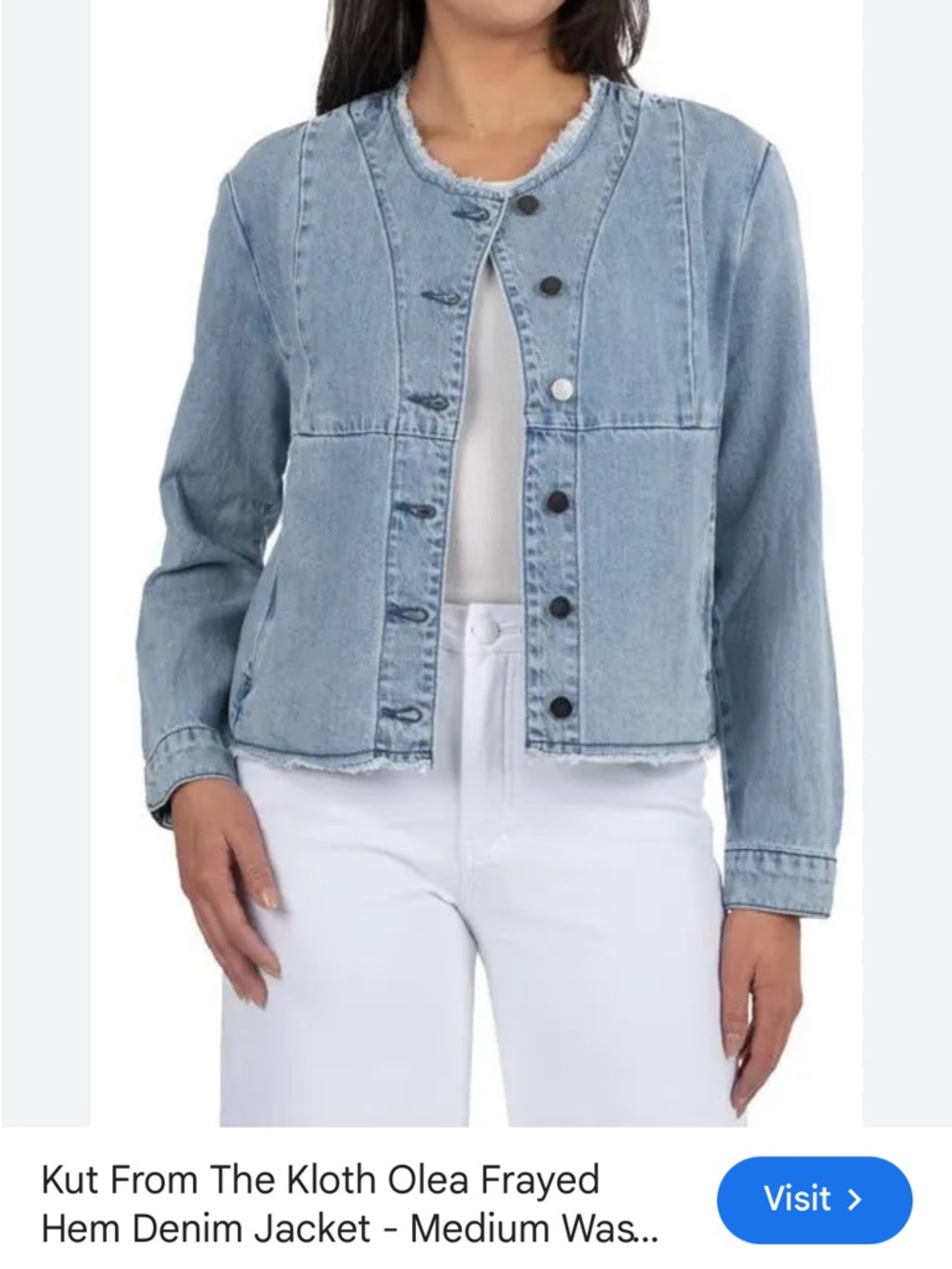 Kut From the Cloth Frayed Edge Denim Jacket